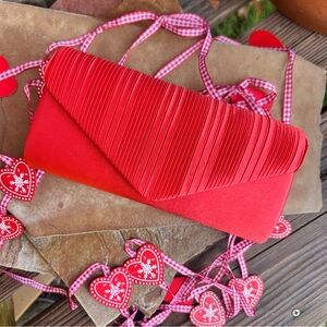 Red Satin Special Occasion Clutch NWT